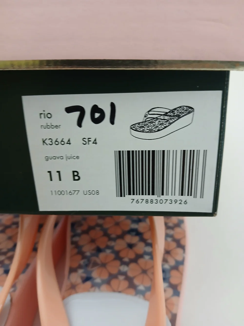 Kate Spade Floral Peach Flip Flop Sandals Size 11B New $30